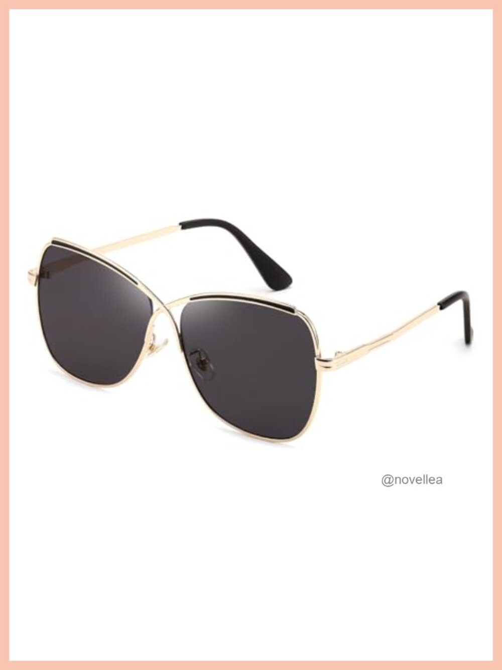 Oversized Butterfly Sunglasses Metal Frame Cateye Shades